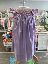 Rosalina Purple Checked Bishop Smocked Dress with Embroidered Baskets 24M