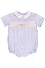 Carriage Boutique Baby Boy Hand Smocked Classic Creeper - Blue Birds on a Tree