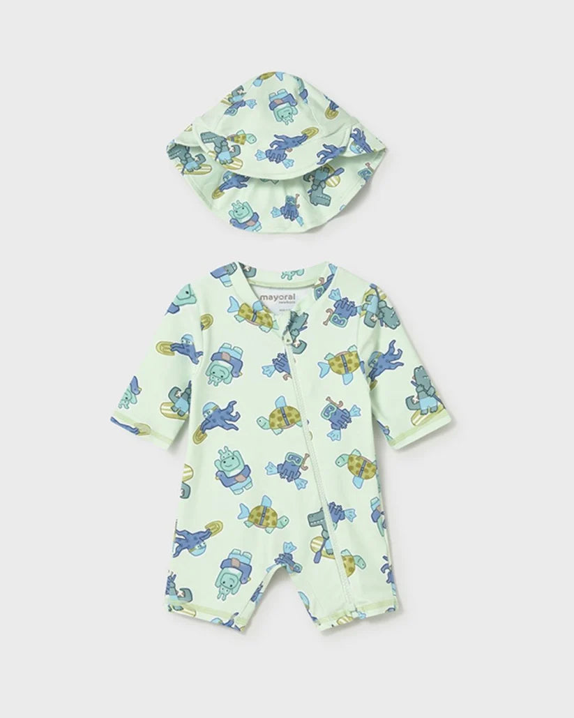 Mayoral 2 Piece Swim Set Animals Green Style 1620
