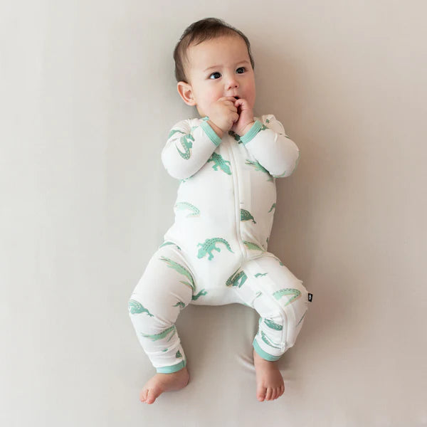 KYTE BABY Zippered Romper in Crocodile