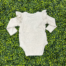 Abby and Evie Grey Ghost "Little Sister" Ruffle Baby Romper