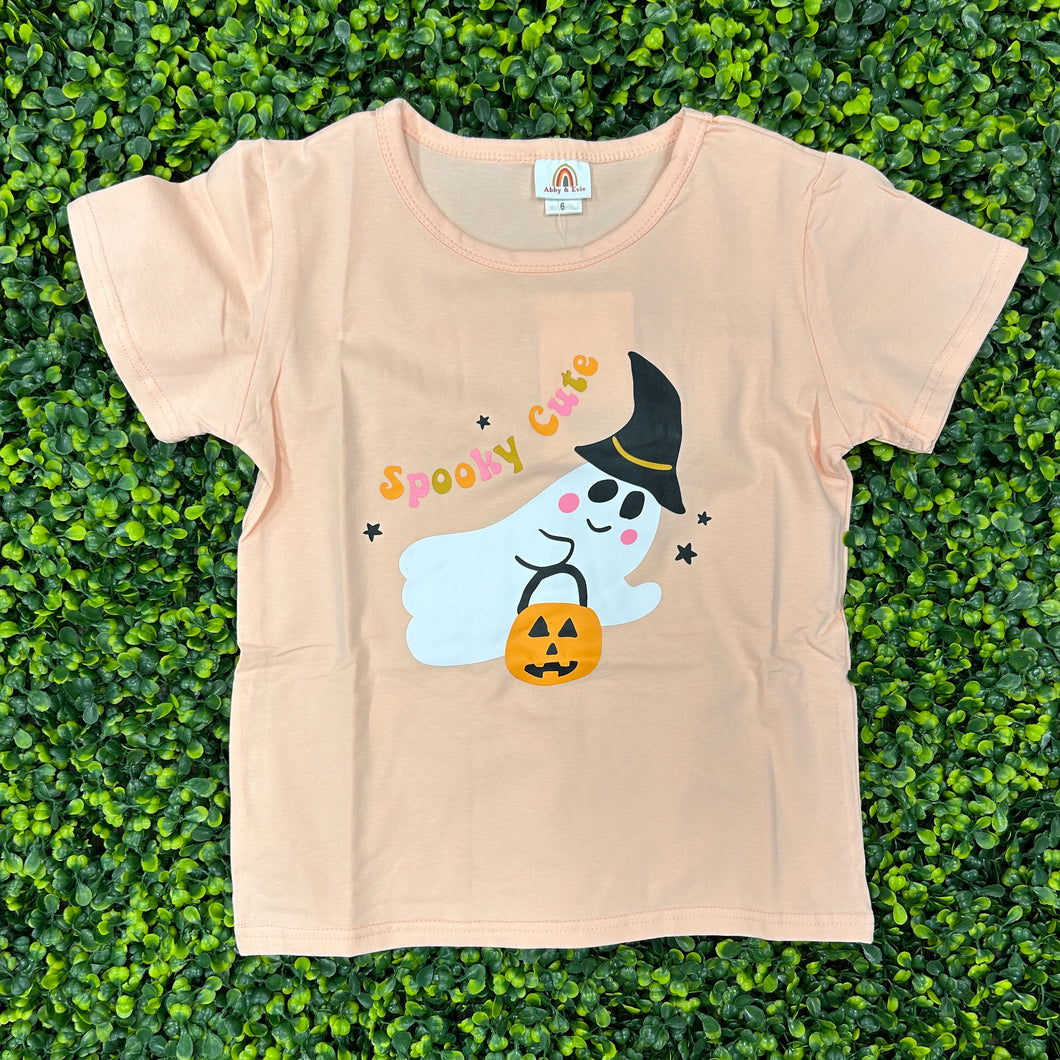 Abby and Evie Pink Halloween Spooky Cute Girl Top (Size 6)