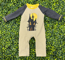 Halloween Stripes Castle Baby Boy Romper