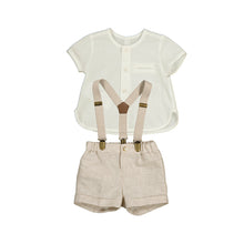 Mayoral Boys Shorts with Suspenders Set, Tan