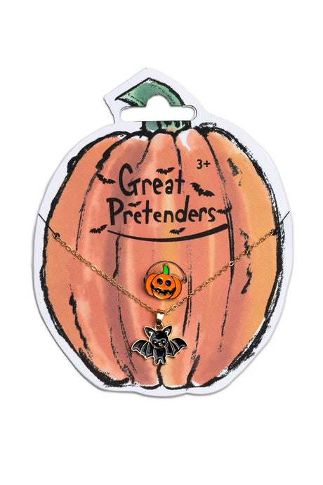 Great Pretenders Bat Necklace with Pumpkin Ring