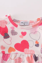 Abby & Evie Pink valentine heart ruffle bubble romper