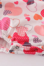 Abby & Evie Pink valentine heart ruffle bubble romper