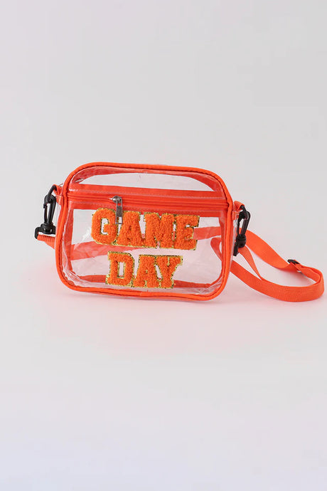 Abby & Evie Orange GAME DAY French Knot Single Shoulder Bag