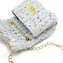 Mini Tweed Pearly Florals Crossbody - Blue