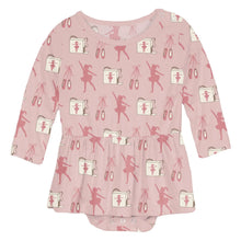 Kickee Pants Print Longsleeve Skirted One Piece in Baby Rose Ballet Dancers