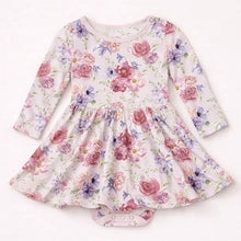 Kickee Pants Print Long Sleeve Skirted One Piece in Shrinking Violet Dreamy Floral