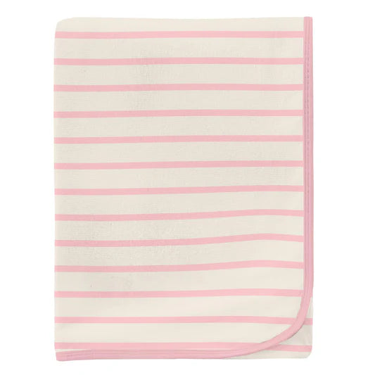 Kickee Pants Print Swaddling Blanket in Lotus Sweet Stripe