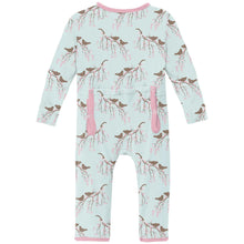 Kickee Pants Print Coverall with 2 Way Zipper in Fresh Air Bird Branch