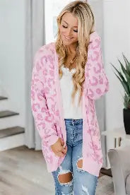 Hayden Women's Leopard Knit Open Front Cardigan