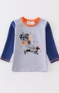 Abby And Evie Halloween stripe Dog Applique boy Top