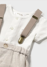 Mayoral Boys Shorts with Suspenders Set, Tan