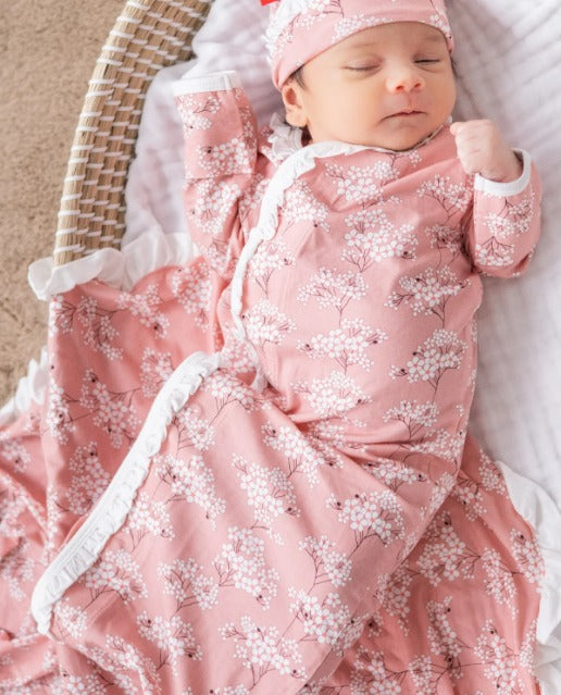 Magnetic Me Cherry Blossom Magnetic Sack Gown + Hat Set