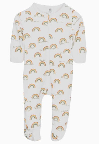 Pink Elephant Brands Full-Zip Footed Pajama - Rainbows