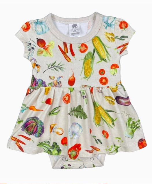 Pink Elephabt Brands Bodysuit Baby Dress - Farmer's Market