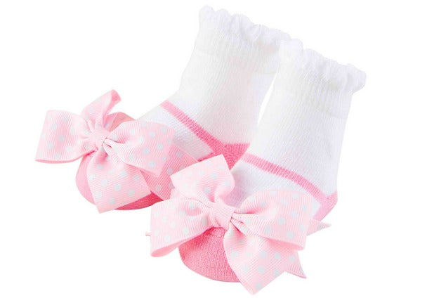 Mudpie Pink Bow Mary Jane Socks