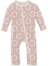 KicKee Pants Print Coverall with Zipper in Baby Rose Daisy Crowns