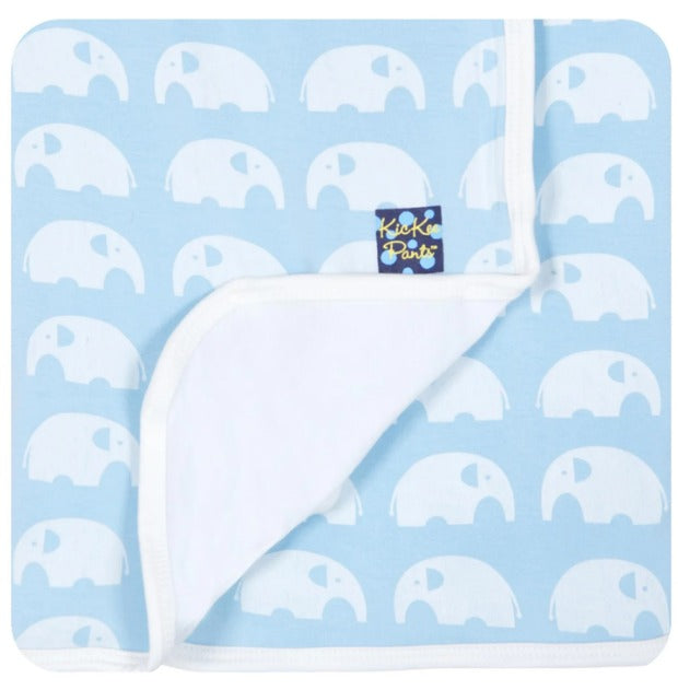 KicKee Pants Print Stroller Blanket in Pond Elephant