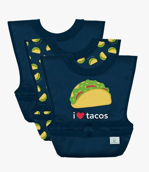 Favorite Food Snap & Go Pull-over Easy-wear Bib (3pk)-Assorted