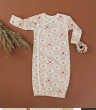 Organic Cotton Gown- Checkered Bear