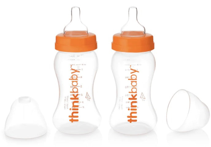 Thinkbaby Baby Bottle With Stage A Nipple (0-6 Months) Twin Pack 9oz