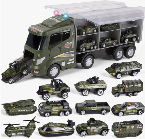 Fun Little Toys 12-in-1 Military Truck Toy Set