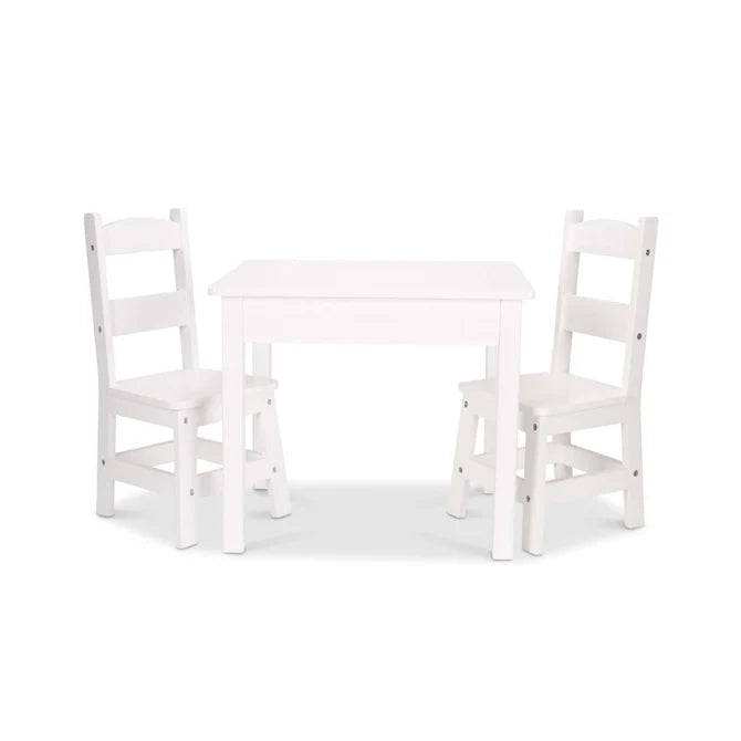 Melissa And Doug Wooden Table & Chairs - White