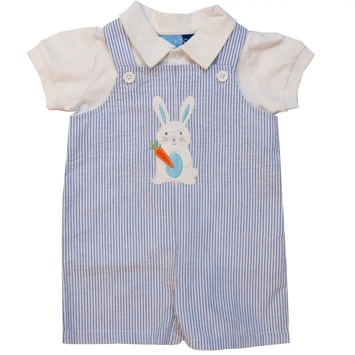 Good Lad Newborn/Infant Boys Appliqued Shortall Set