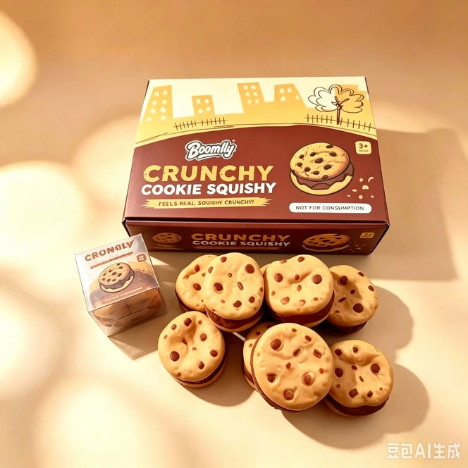 Crunchy Building Block Cookie Squishy Fidget Toy