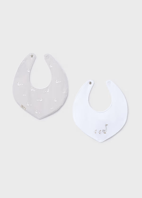 Mayoral Baby 2-Pack Bib Set Silver