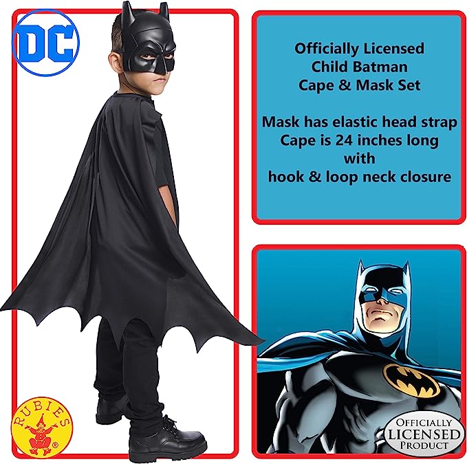 Batman Disguise Kit Officiële DC Comics - Masker, Cape, Lichaam En Armbanden Voor Jongens Batman Disguise Kit Officiële DC Comics - Masker, Cape, Lichaam En Armbanden Voor Jongens