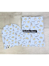 Blue Cookie Bamboo Swaddle & Beanie Set