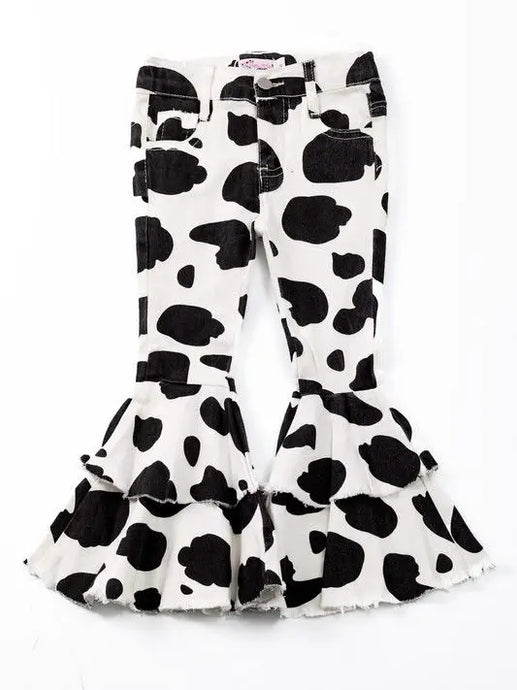 Clover Cottage Cow Denim Flares