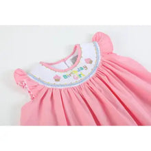 Pink Birthday Girl Smocked Bishop Dress