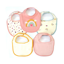 Rene Rofe 5 Pack Soft Cotton Poly Embroidered Baby Bibs