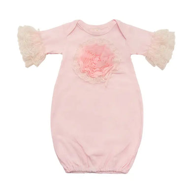 Haute Baby Pink Lullabye Baby Gown For Newborn Girl