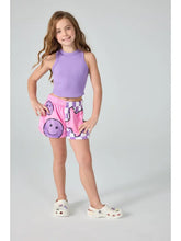 Iscream-Vivid Violet Cropped Ribbed Racerback Tank Top (M/L)
