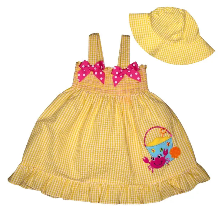 Good Lad Girls Sundress with Matching Hat- Yellow