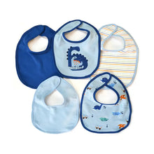 Rene Rofe 5 Pack Soft Cotton Poly Embroidered Baby Bibs