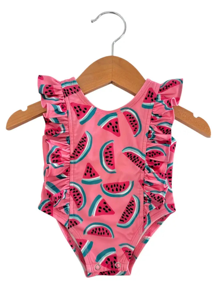 Watermelon / Monaco Swimsuit / Upf 50+