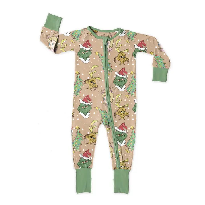 Ceddy & Ria Mean Christmas Bamboo Convertible Zippy Romper