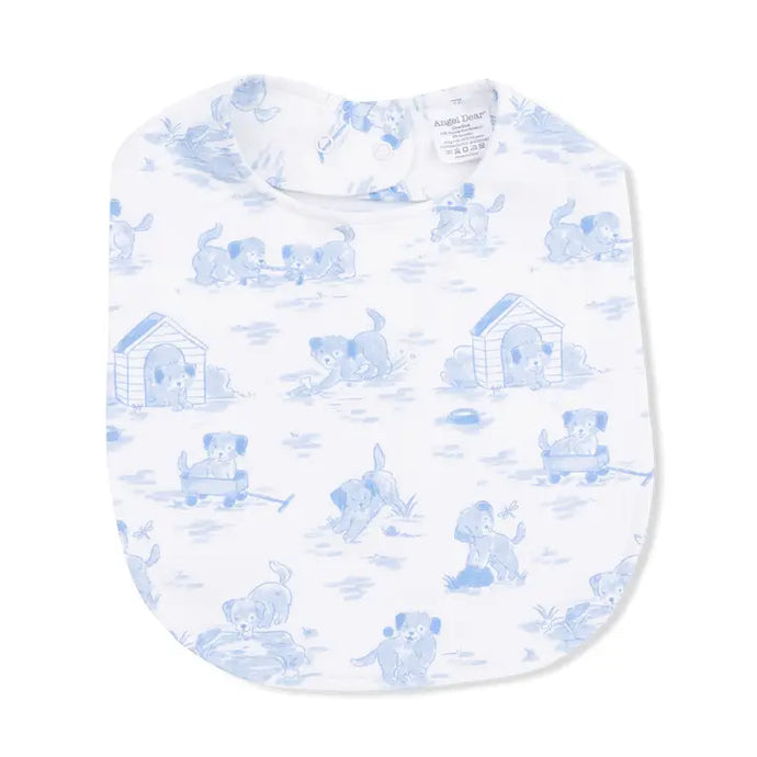 Angel Dear Puppy Toile Blue - Feeding Bib 0-3M