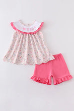 Pink Floral I Love Mama Embroidery Girl Set