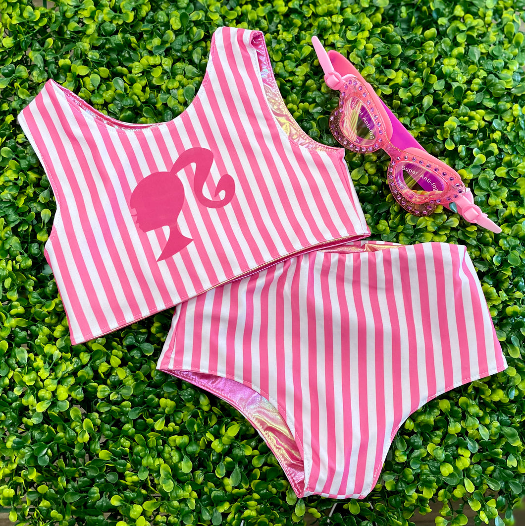 Barbie 2pc Swimsuit Bikini Tankini Reversible