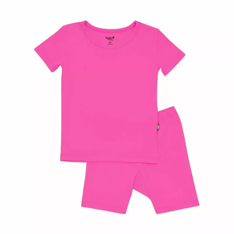 Kyte Short Sleeve Pajamas Set in Raspberry
