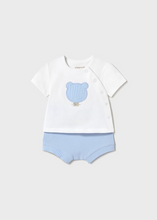 Mayoral Newborn Shorts and Bear T-Shirt Set